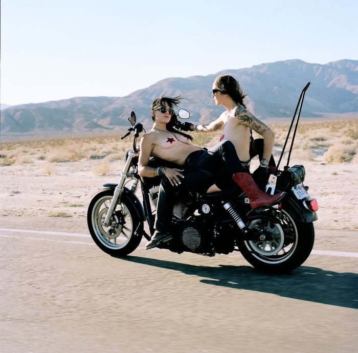 Girls on a motorcycle in Bangkok