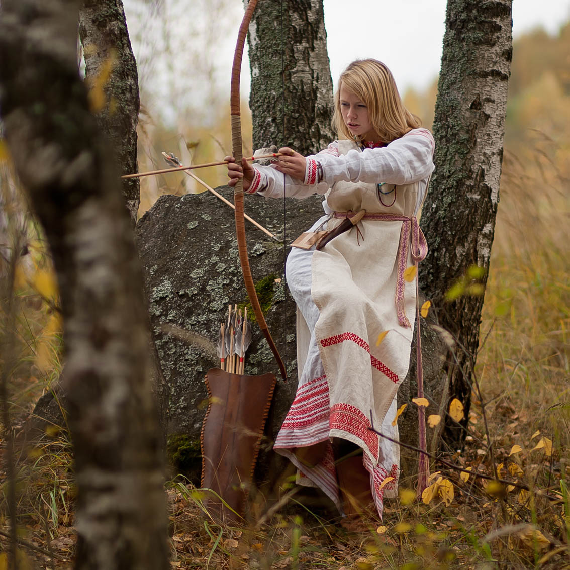 Sexy photo Girls in Slavic costumes in Bangkok